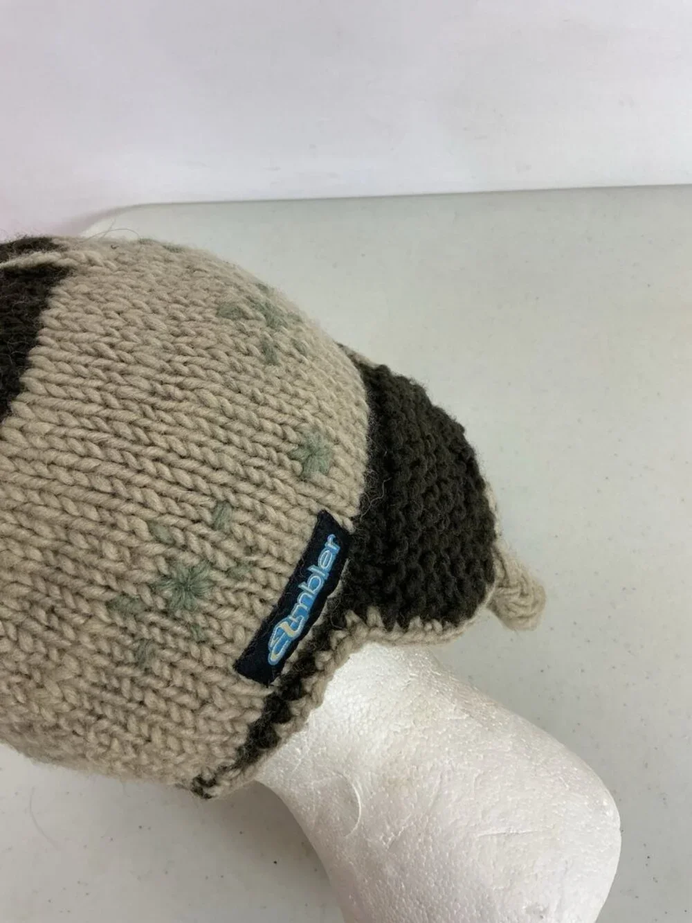 Ambler Handknit Wool Hat Beanie Made in Nepal Womens One Size